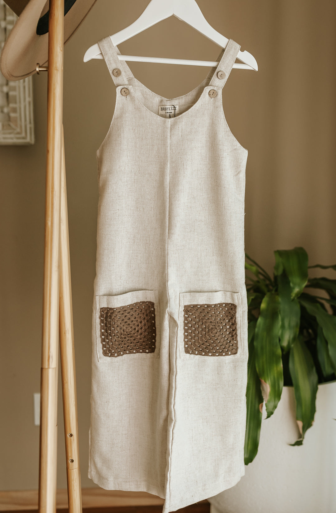 Girl's Boho Jumpsuit - Organic Linen
