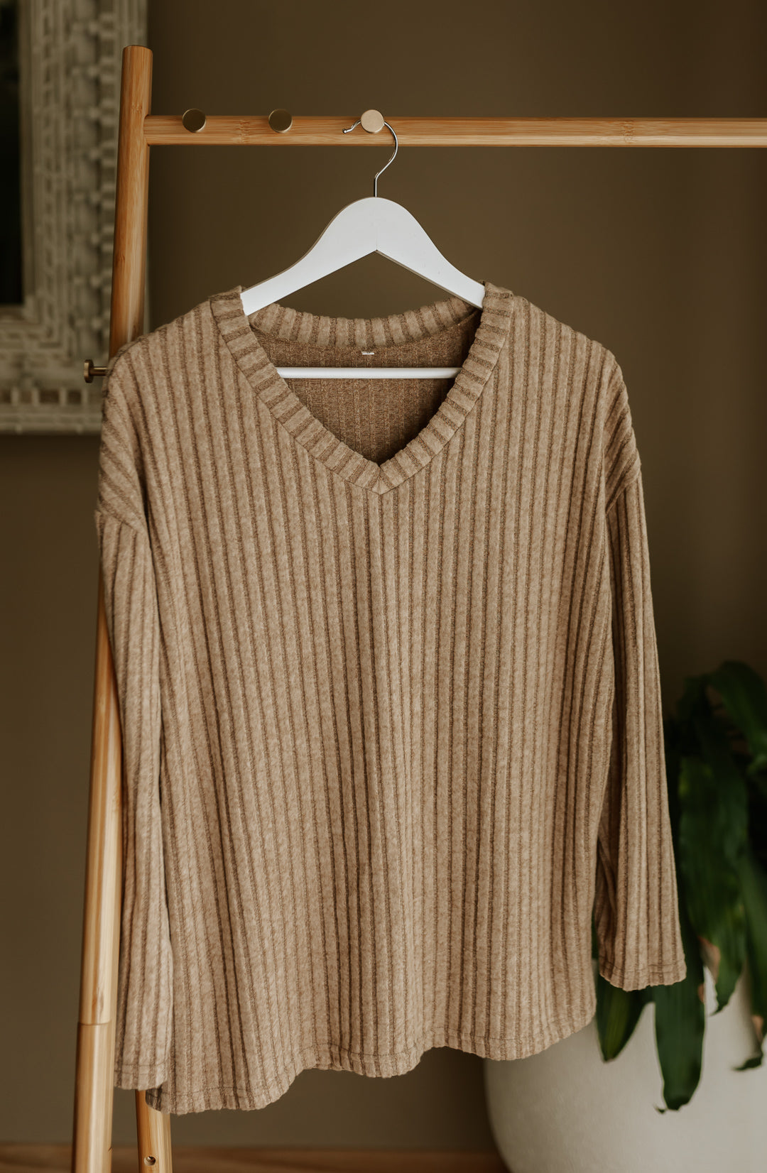 Women's Ribbed Lounge Set - Apricot
