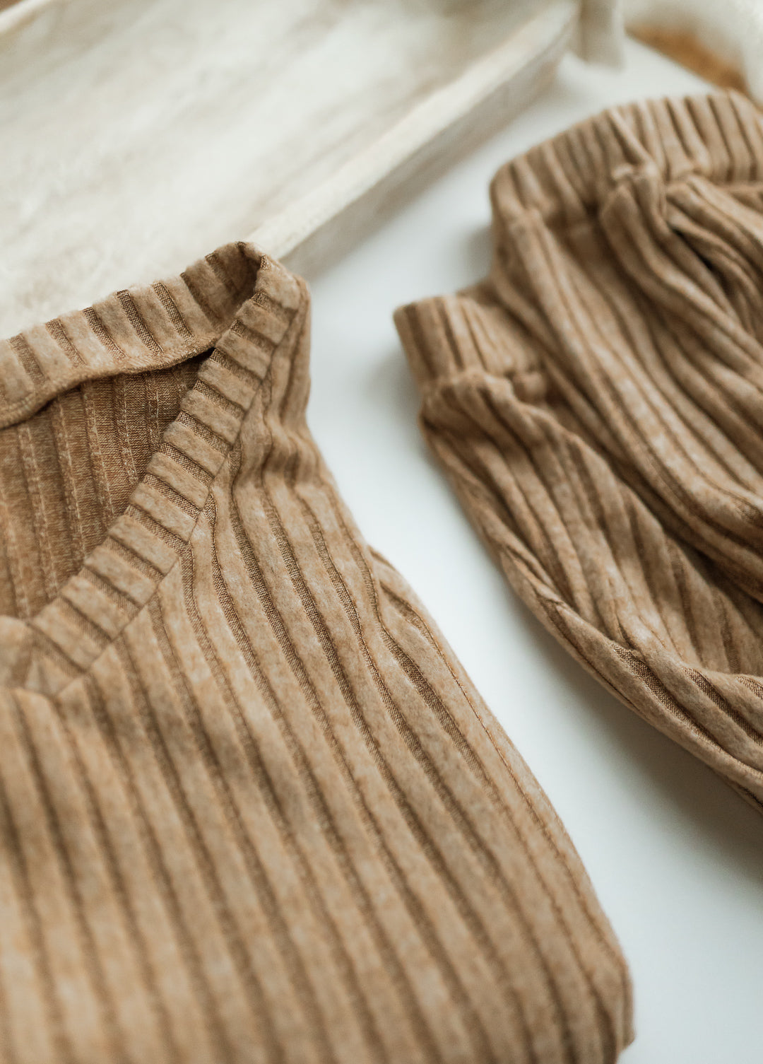Women's Ribbed Lounge Set - Apricot